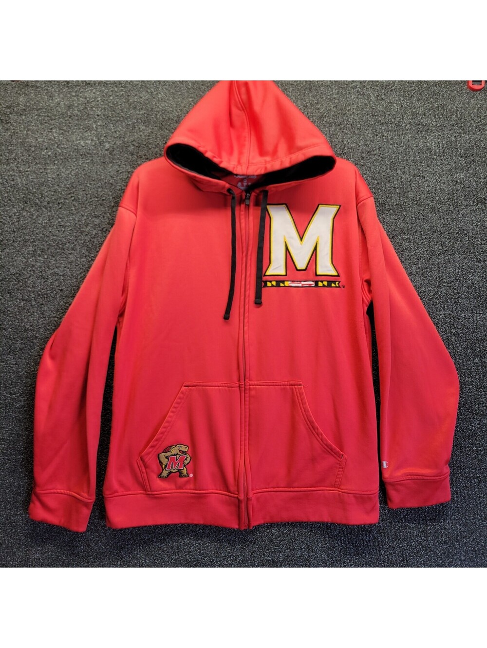 Champion Maryland Terrapins Terps Uni of Maryland Full Zip Hoodie Men's Sz M